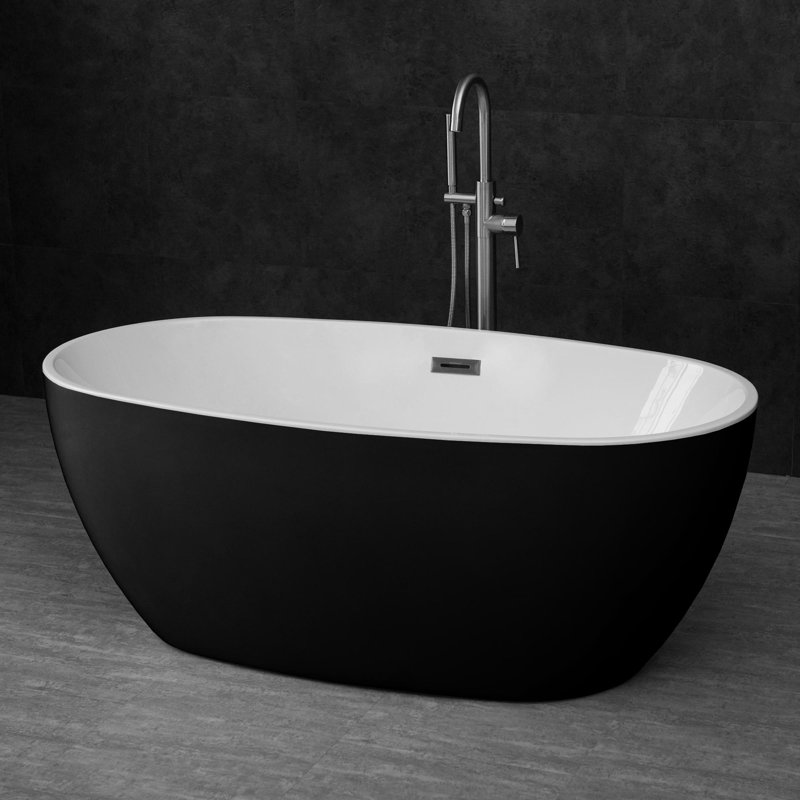 WoodBridge 59" x 32" Freestanding Soaking Acrylic Bathtub & Reviews